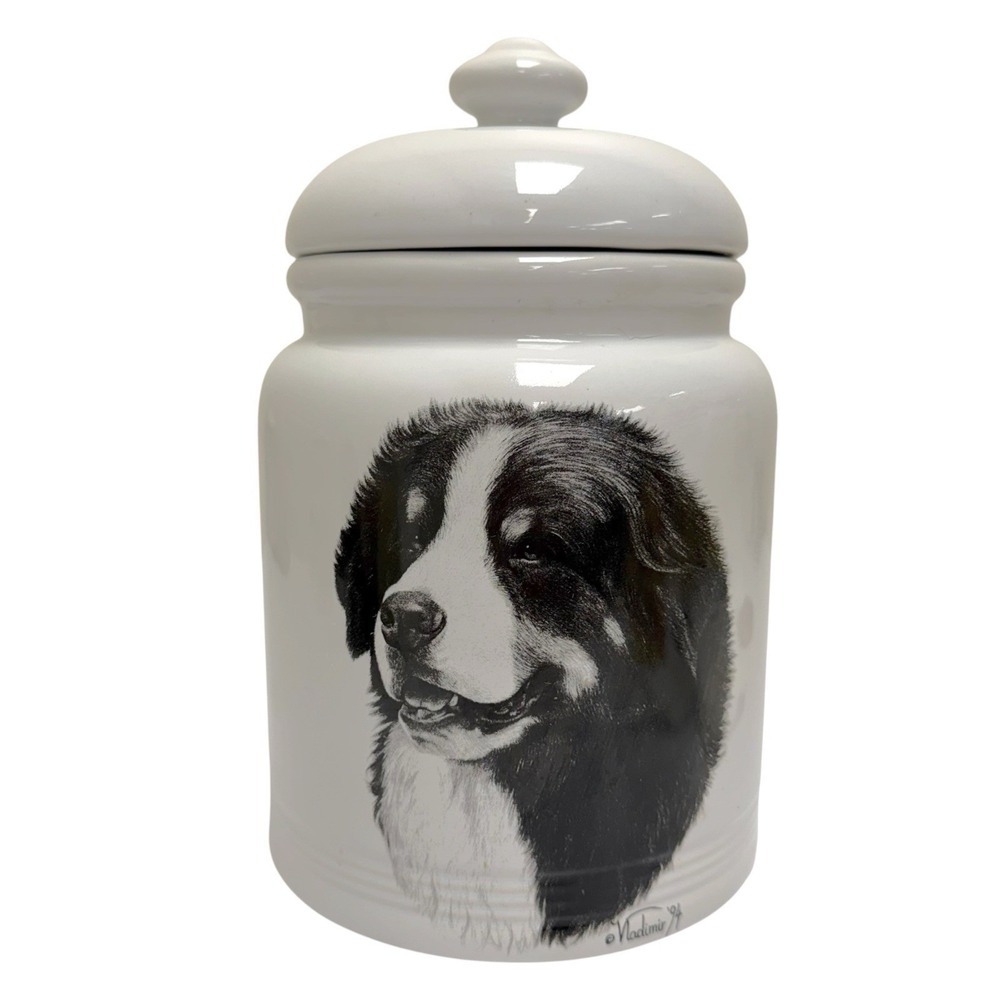 VTG 1994 Rosalinde Porcelain Bernese Mountain Dog Vladimir N Tzenov Cookie Jar